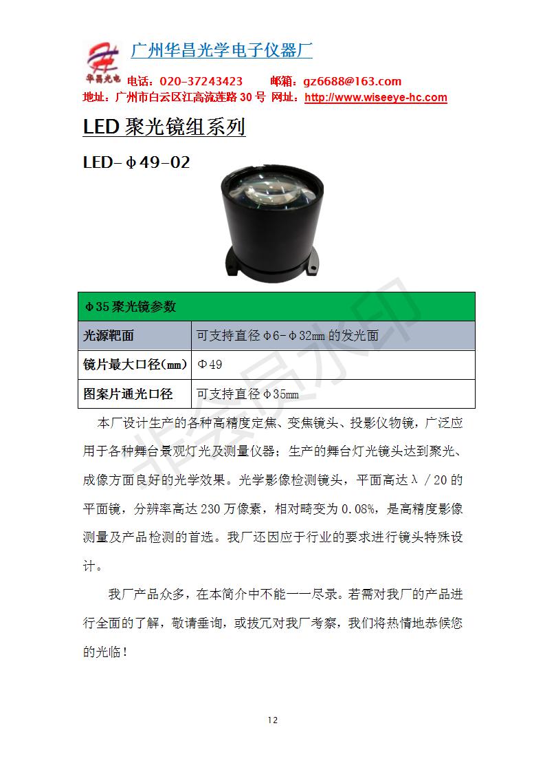 LED聚光镜组系列